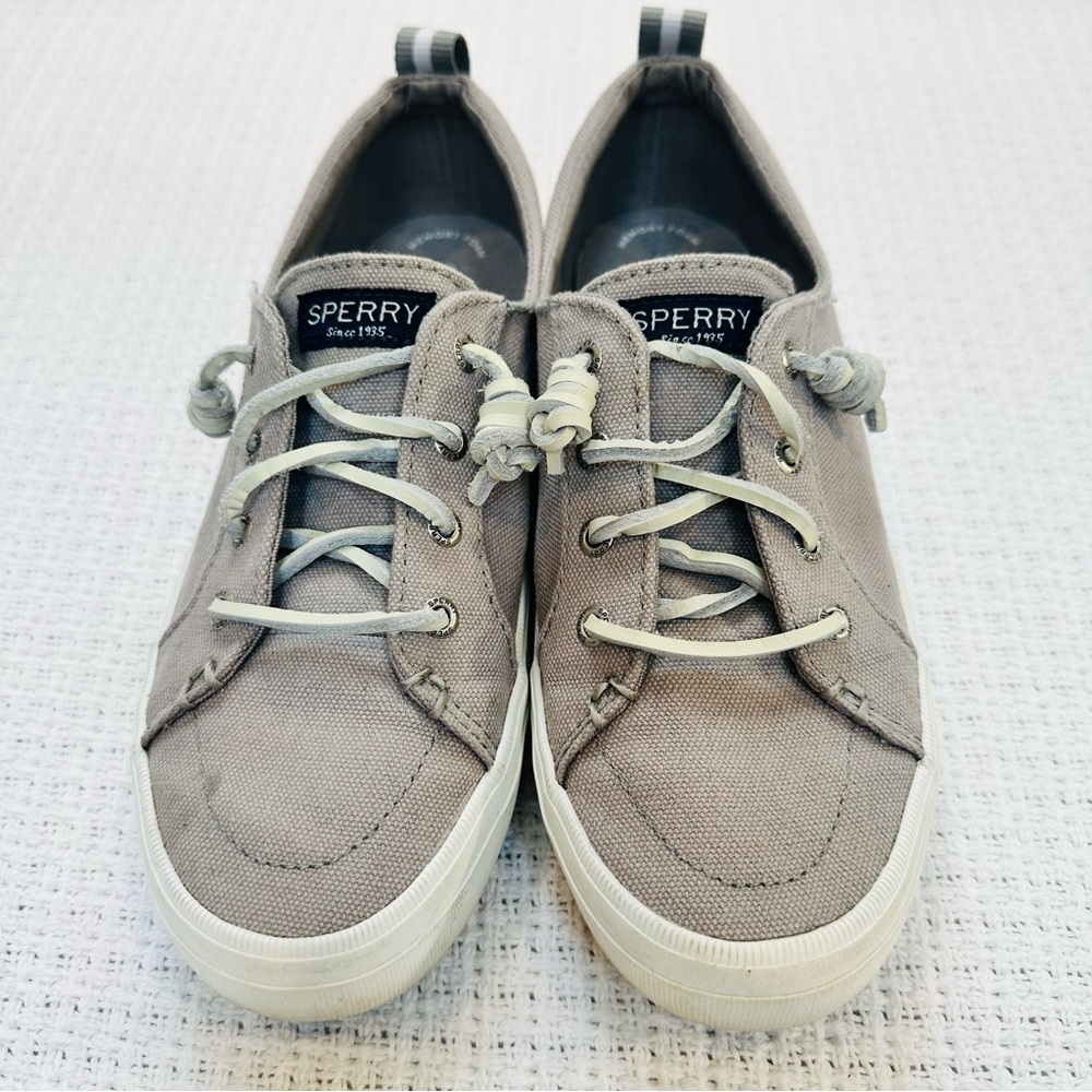 Sperry Women’s Gray Canvas Boat Shoes Top‎ Siders - Sneakers 7.5
